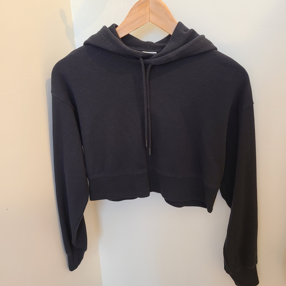 Aritzia Sunday Best Cropped Waffle Knit Hoodie Size 2XS XXS